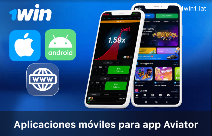 App oficial de Aviator 1win para Android y iOS