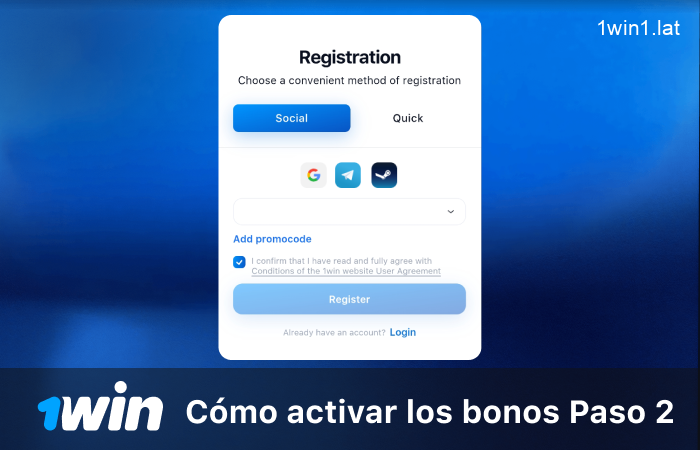 Regístrate en el sitio web y crea una cuenta, paso 2