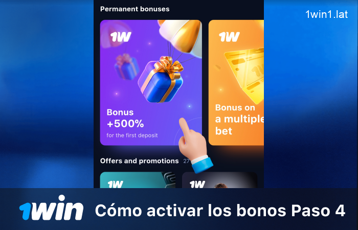 Selecciona el bono que te interesa, paso 4