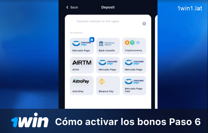 Realizar un depósito, paso 6