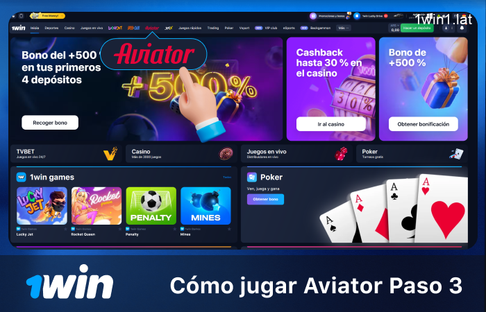 Encuentra el juego Aviator y ábrelo, paso 3