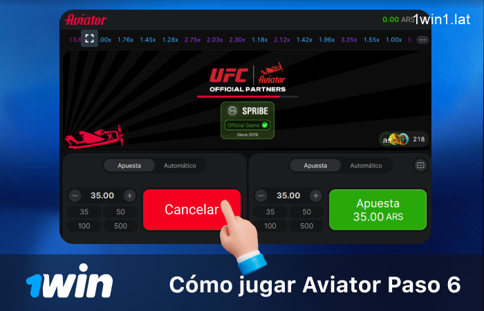 Haga clic en el botón Apostar, paso 6