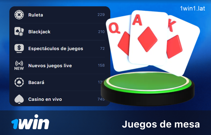 Juegos de mesa clásicos en 1win LATAM