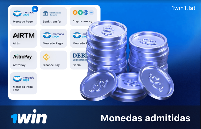 Divisas disponibles para pagos en 1win