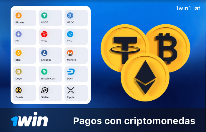 Pagos seguros con criptomonedas en 1win