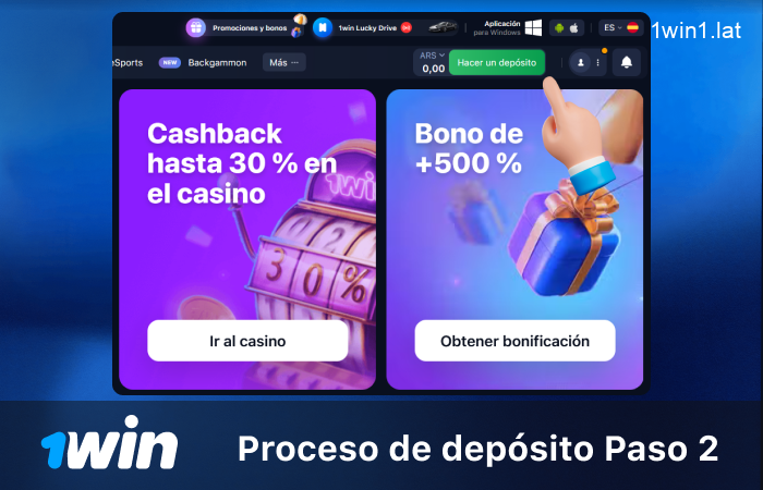 Haga clic en el botón verde Depositar en la esquina superior derecha, paso 2