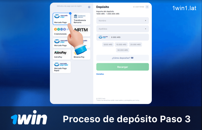 Seleccione un método de pago adecuado, paso 3