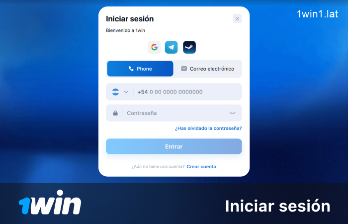 Iniciar sesión en tu cuenta 1win LATAM