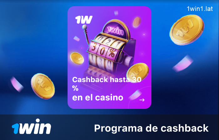 Recibe hasta 30 % de cashback semanal en 1win