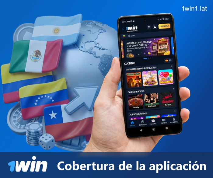 Cobertura de la aplicación 1win en América Latina